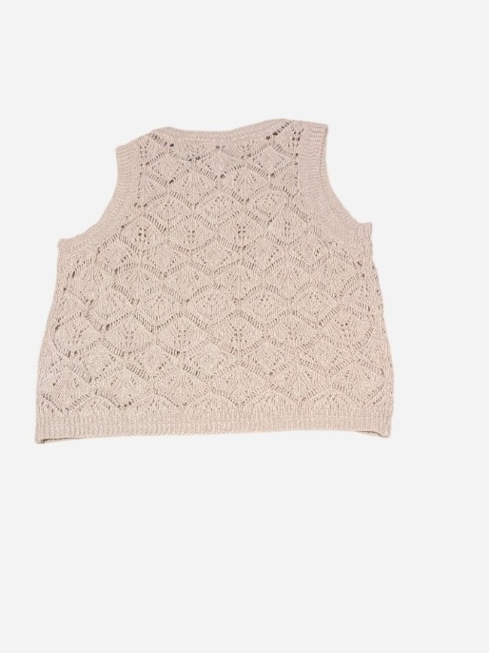 Universal Thread Cream Crochet Button-Front Knit Vest - Picture 3 of 7